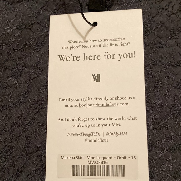 MM LaFleur The Makeba Vine Jacquard Gray A-Line Skirt NWT - Picture 7 of 9